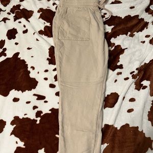 beige cardigan sweatpants